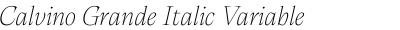 Calvino Grande Italic Variable